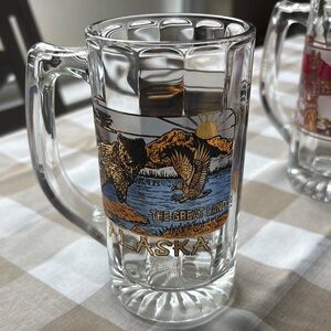 Alaska Themed Glass Beer Mug